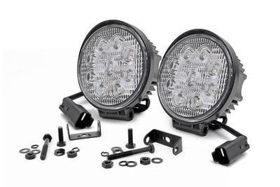Rough Country 4 Inch Chrome Series LED Light | Round | Pair - The Suspension Specialists