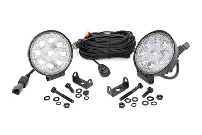 Rough Country 4 Inch Chrome Series LED Light | Round | Pair - The Suspension Specialists
