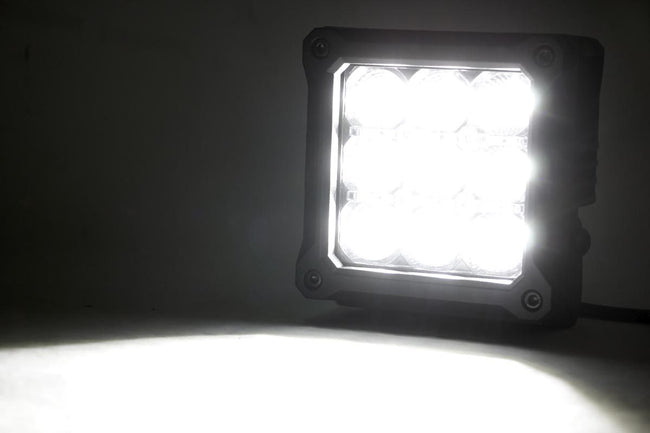 4 Inch Chrome Series LED Light Pods | Square | White DRL | Pair - The Suspension Specialists