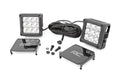 4 Inch Chrome Series LED Light Pods | Square | White DRL | Pair - The Suspension Specialists
