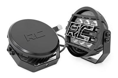 Rough Country Black Series Halo LED Light Pair | White/Amber DRL | 6.5 Inch | Round - The Suspension Specialists