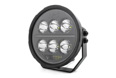 Rough Country Black Series Halo LED Light Pair | White/Amber DRL | 6.5 Inch | Round - The Suspension Specialists