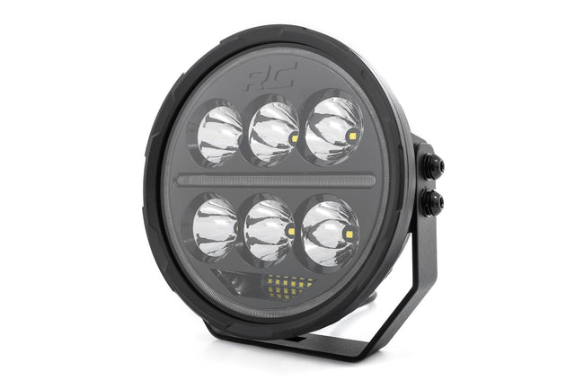 Rough Country Black Series Halo LED Light Pair | White/Amber DRL | 6.5 Inch | Round - The Suspension Specialists