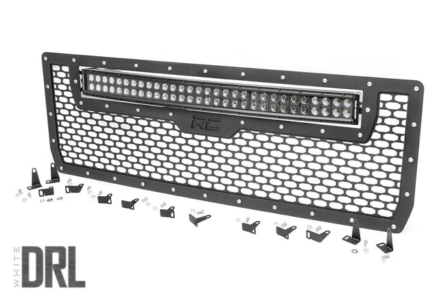 Mesh Grille | 30" Dual Row LED | Black | White DRL | GMC Sierra 1500 (14-15) - The Suspension Specialists