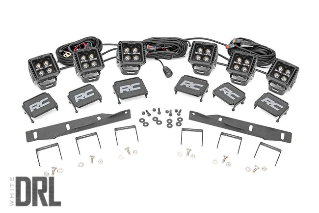 LED Light Kit | Fog Mount | Triple 2" Black Pair | White DRL | Ford Raptor (17-20) - The Suspension Specialists