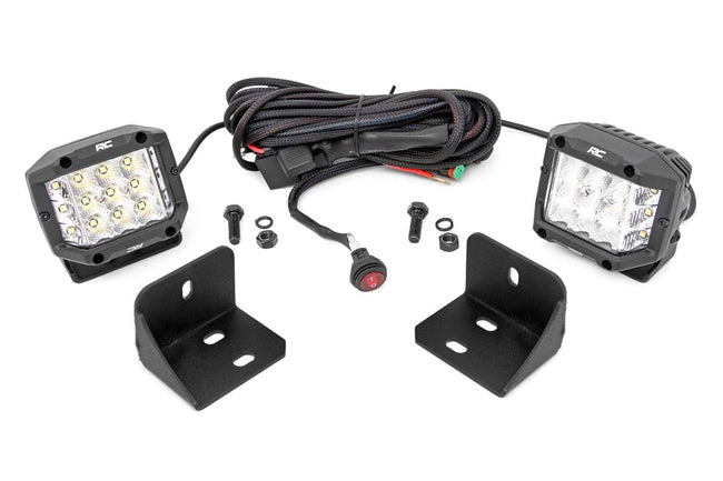 LED Light | Rear Cab Mount | 3" Chrome Pair | Wide Angle | Can-Am Defender HD 5/HD 8/HD 9/HD 10 - The Suspension Specialists