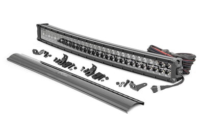 Rough Country 30 Inch Black Series LED Light Bar | Curved | Dual Row | Amber DRL - The Suspension Specialists