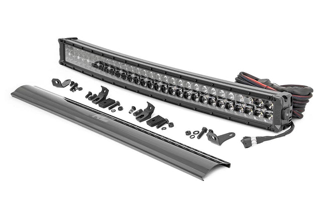 Rough Country 30 Inch Black Series LED Light Bar | Curved | Dual Row | Amber DRL - The Suspension Specialists