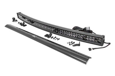 Rough Country 50 Inch Black Series LED Light Bar | Curved | Dual Row | Cool White DRL - The Suspension Specialists