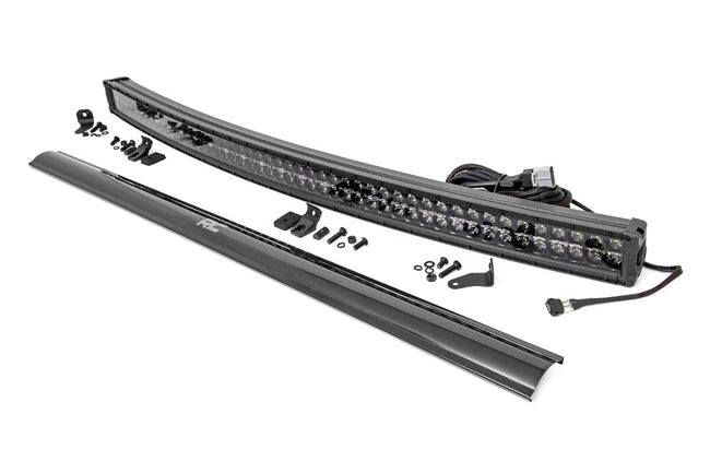Rough Country 50 Inch Black Series LED Light Bar | Curved | Dual Row | Cool White DRL - The Suspension Specialists