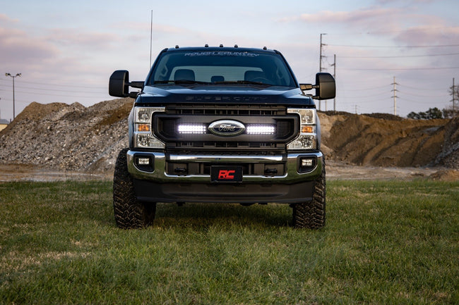 LED Light Kit | Grille Mount | 10 Inch Black | Slimline | Ford F-250 Super Duty (20-22) - The Suspension Specialists
