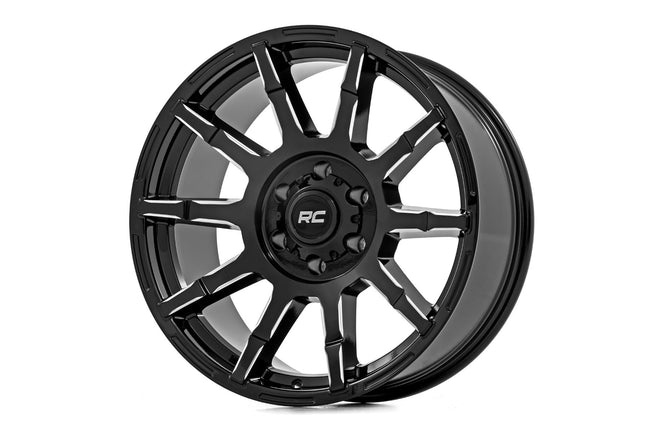 Rough Country 83 Series Wheel | One-Piece | Gloss Black | 20x9 | 8x180 | -12mm - The Suspension Specialists
