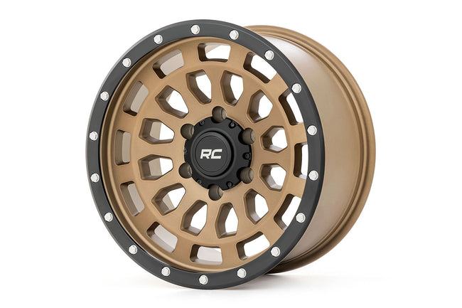 Rough Country 87 Series Wheel | Simulated Beadlock | Bronze/Black | 17x8.5 | 5x5 | +0mm - The Suspension Specialists