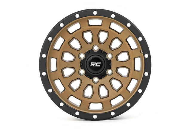 Rough Country 87 Series Wheel | Simulated Beadlock | Bronze/Black | 17x8.5 | 5x5 | +0mm - The Suspension Specialists