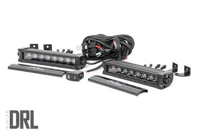 8 Inch Black Series LED Light Bar | Single Row | Cool White DRL | Pair - The Suspension Specialists