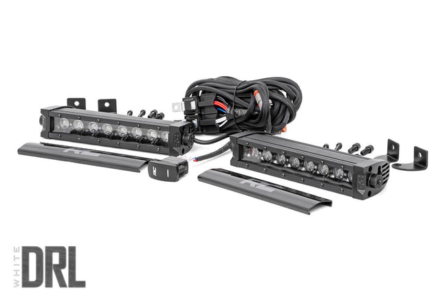 8 Inch Black Series LED Light Bar | Single Row | Cool White DRL | Pair - The Suspension Specialists