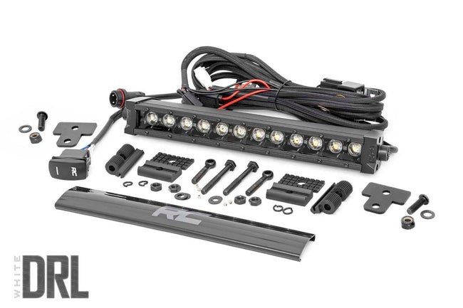 LED Light | Bumper Mount | 12" Black Single Row | White DRL | Can-Am Defender HD 8/HD 9/HD 10 - The Suspension Specialists