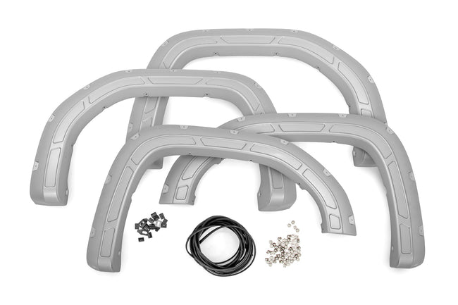 Rough Country Fender Flares | Defender | GAN Silver Ice Metallic | GMC Sierra 1500 2WD/4WD (2019-2025 & Classic) - The Suspension Specialists