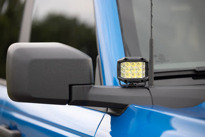 LED Light Kit | Ditch Mount | 2" Black Pair | Flood Pattern | Ford Bronco (21-25) - The Suspension Specialists
