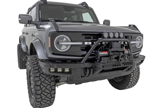 Safari Bar | 3.5" Round LED (Quad) | Black | Amber DRL | OE Modular Steel | Ford Bronco (21-25) - The Suspension Specialists