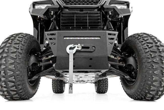 Winch Plate | 4500-LB Winch | 10" Black Slimline | Honda Pioneer 520 - The Suspension Specialists