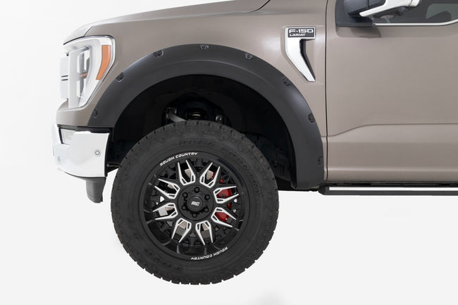 Rough Country Pocket Fender Flares | M7 Carbonized Gray | Ford F-150 2WD/4WD (2021-2025) - The Suspension Specialists