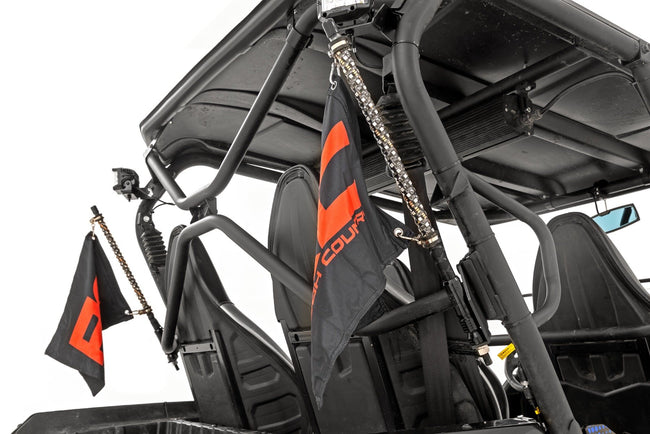 Whip Mount | Cage | 4' Multl-Color LED Whip Pair | Kawasaki Teryx4 800 - The Suspension Specialists