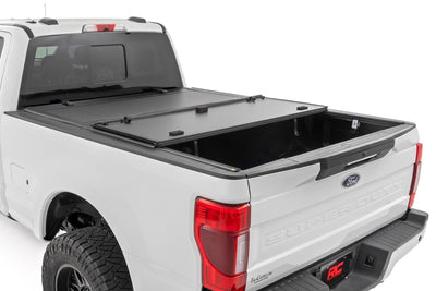 Hard Tri-Fold Flip Up Bed Cover | 6'10" Bed | Ford F-250/F-350 Super Duty (17-26) - The Suspension Specialists