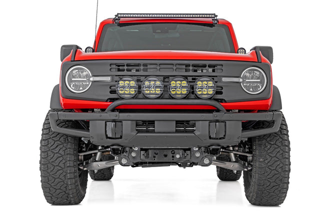 Light Bar Mount | 6.5 Inch Round LED (Quad) | OE Modular Steel | Ford Bronco (21-25) - The Suspension Specialists