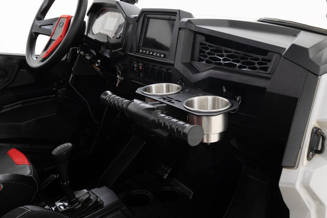 Passenger Grip Handle Dual Cup Holder | Polaris RZR S 570/RZR S4 1000 - The Suspension Specialists