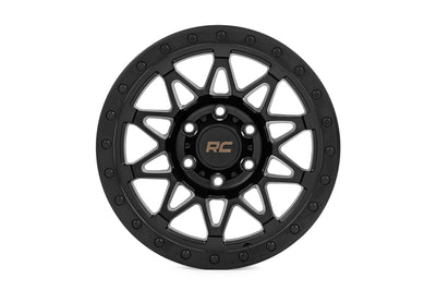 Rough Country 78 Series Wheel | Simulated Beadlock | Black | 17x8.5 | 5x5 | +0mm - The Suspension Specialists