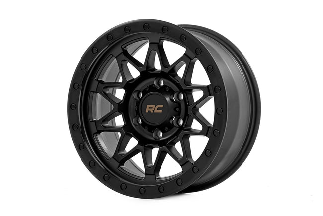Rough Country 78 Series Wheel | Simulated Beadlock | Black | 18x9 | 6x5.5 | -12mm - The Suspension Specialists