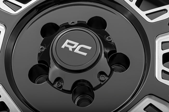 Rough Country 86 Series Wheel | One-Piece | Gloss Black | 20x10 | 5x5 | -19mm - The Suspension Specialists