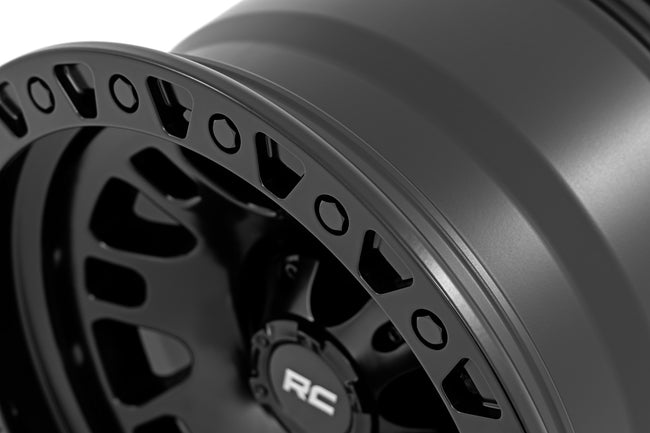 Rough Country 82 Series Wheel | One-Piece | Semi Gloss Black | 17x9 | 6x5.5 | -12mm - The Suspension Specialists