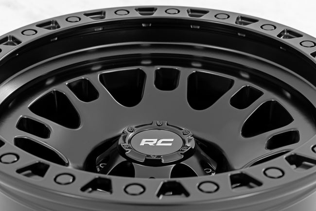Rough Country 82 Series Wheel | One-Piece | Semi Gloss Black | 17x9 | 6x5.5 | -12mm - The Suspension Specialists