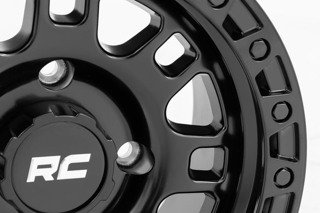Rough Country 82 Series Wheel | One-Piece | Semi Gloss Black | 14x7 | 4x156 | +10mm - The Suspension Specialists