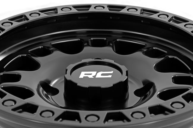 Rough Country 82 Series Wheel | One-Piece | Semi Gloss Black | 14x7 | 4x137 | +10mm - The Suspension Specialists