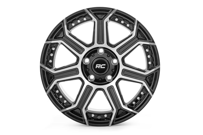 Rough Country 89 Series Wheel | One-Piece | Black Machined Gun Metal | 17x9 | 5x5 | -12mm - The Suspension Specialists