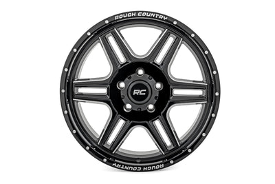 Rough Country 92 Series Wheel | Machined One-Piece | Gloss Black | 18x9 | 5x5.5 | +0mm - The Suspension Specialists