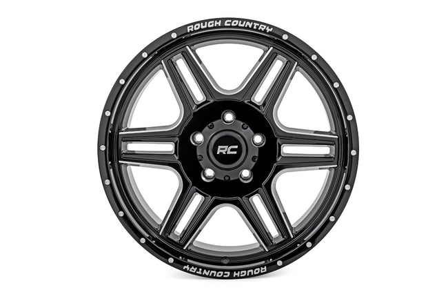 Rough Country 92 Series Wheel | Machined One-Piece | Gloss Black | 18x9 | 5x5.5 | +0mm - The Suspension Specialists