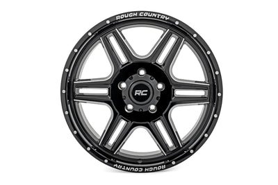 Rough Country 92 Series Wheel | Machined One-Piece | Gloss Black | 18x9 | 6x135 | +0mm - The Suspension Specialists