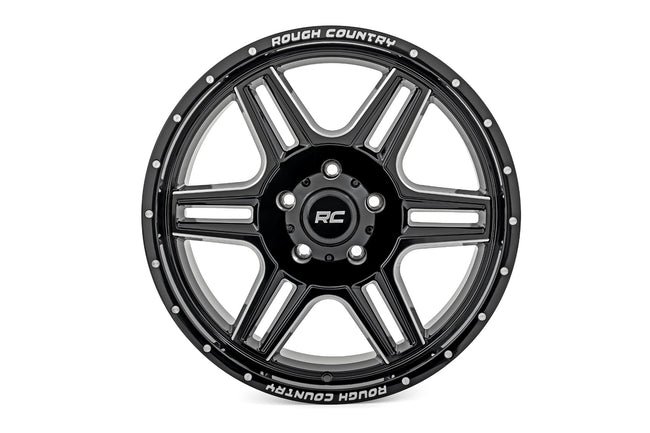 Rough Country 92 Series Wheel | Machined One-Piece | Gloss Black | 18x9 | 6x135 | +0mm - The Suspension Specialists