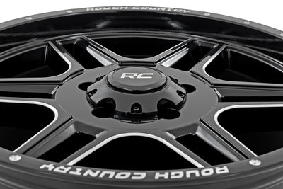 Rough Country Rough Country 92 Series Wheel | Machined One-Piece | Gloss Black | 18x9 | 6x5.5 | +0mm - The Suspension Specialists