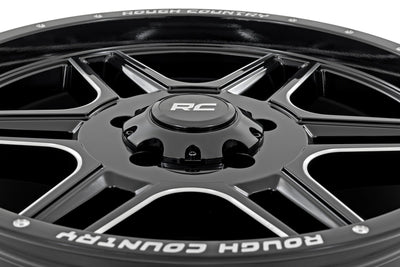 Rough Country 92 Series Wheel | Machined One-Piece | Gloss Black | 20x9 | 6x5.5 | +0mm - The Suspension Specialists