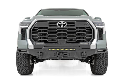 Rough Country Hybrid Front Bumper | 12000S | Blk LED w/ White DRL | Toyota Tundra (22-25)