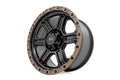 Rough Country 79 Series Wheel | One-Piece | Semi Gloss Black w/Bronze Ring | 17x8.5 | 6x135 | 0mm - The Suspension Specialists
