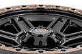 Rough Country 79 Series Wheel | One-Piece | Semi Gloss Black w/Bronze Ring | 18x9 | 6x5.5 | 0mm - The Suspension Specialists