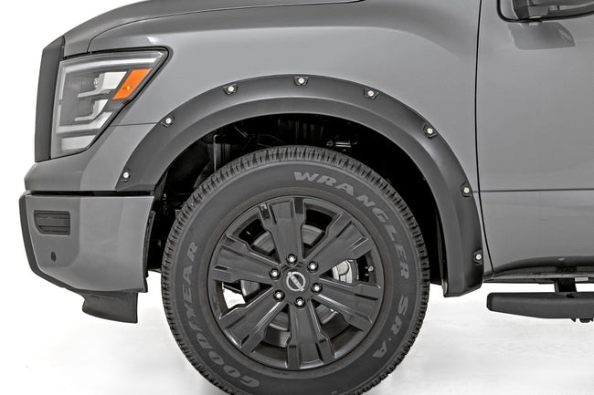 Rough Country Pocket Fender Flares | KH3 Super Black | Nissan Titan 2WD/4WD (2017-2024)