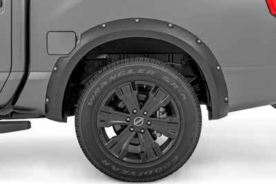 Rough Country Pocket Fender Flares | G41 Magnetic Black | Nissan Titan 2WD/4WD (2017-2024)