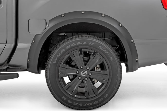 Rough Country Pocket Fender Flares | G41 Magnetic Black | Nissan Titan 2WD/4WD (2017-2024)